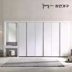 장인가구 파인 매트 여닫이 파우더 붙박이장 5CM