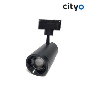 씨티오 LED 트랙용 렌즈투광기 렌즈레일등 30W COB 블랙 주광색 전구색 주백색