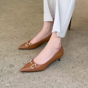 소보제화 제르엘 소가죽 프리미엄 스틸레토 미들힐 4cm