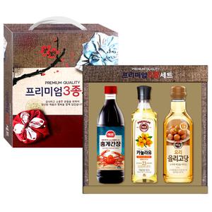 실속선물 설 추석 프리미엄  3종 요리유 선물세트 / 홍게간장 / 카놀라유 / 올리고당
