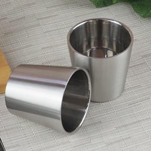 업소용 이중 스텐 24종 물컵 진공 스텐컵 무광 (식당 병원 학교 급식용) 72x70mm