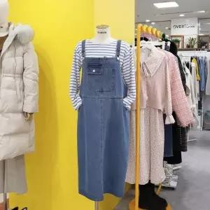 [하프클럽/] DP01 데님 멜빵 원피스 L245UOP201