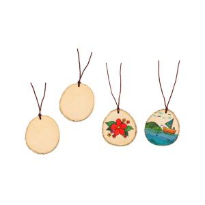 그림 그리기 나무 목걸이 만들기 천연 나무 조각 가죽끈 초등 미술 교습소 교구 DIY