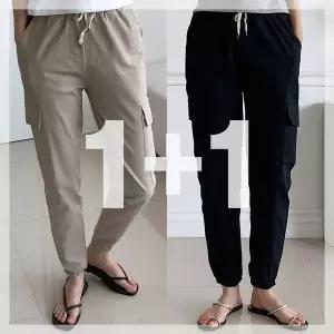 [하프클럽/코디제이]린넨 카고스판 조거팬츠 시원한 여름바지 허리밴딩 딱예쁜핏으로 데일리 추천 팬츠