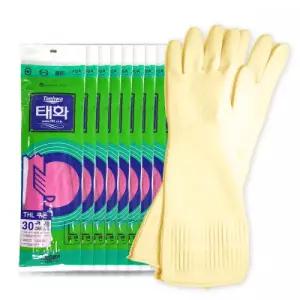 태화 고무장갑 대 L 꽃밴 미색 x 10개
