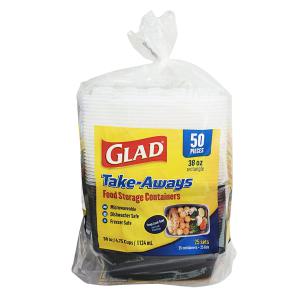 글래드 테이크 어웨이 밀폐용기 1.1L 50pcs(용기25+뚜껑25)