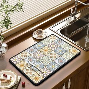 파르떼 빨아쓰는 규조토 주방 식기 건조 드라잉 매트 50 x 60 cm, 1단, 아네리카