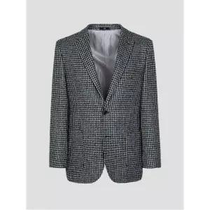 [갤럭시] [GX BLACK] 울 혼방 부클 터치 마이크로 체크 재킷  그린 (GA4911O01M)