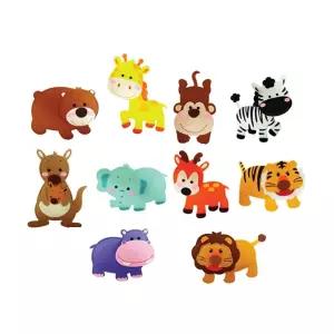 h50 펠트 찍찍이 교육자료(모형) 야생사파리 10종/동물꼬리헝겊책/숫자헝겊책/헝겊놀이책/동물헝겊책