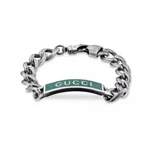 구찌 YBA678712001 태그 애나멜 로고 실버 팔찌