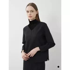 [갤러리아] 올리비아로렌 벨벳 패치 블라우스 VOCAL3W9121