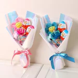 오로라 졸업식 꽃다발(베이직) - 킨더조이 사탕 유치원 어린이집 학예회 졸업 재롱잔치 발표회 비누꽃