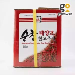 순창 태양초 찰 고추장 말통 14kg 식당용 대용량 한식