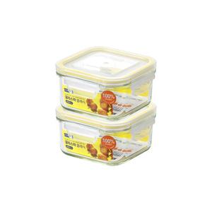 글라스락 클래식 옐로우에디션 정사각 490ml 2조, 1개