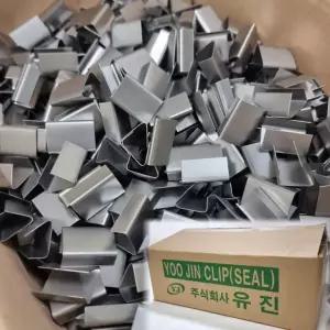 끈 PP 450개 18mm용 2kg 크립 대용량 포장 하조기 클립 철 손 수동 밴드 밴딩