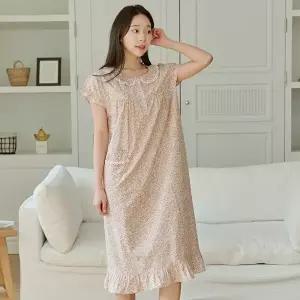 찌니야 여성잠옷 카델플라워 60수 순면 반팔원피스잠옷