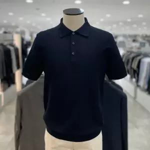 [지오지아]워셔블 코튼 변형조직 카라 니트티_ABF2ET1103_DNV_DG