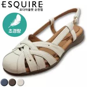 [에스콰이아]초경량 가볍고 부드러운 가죽으로 발이 편한 여성 2CM샌들 YAEMSD651IV_SC