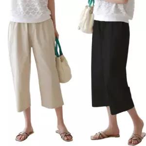 제니유 여름  마 8부 배기 와이드 팬츠 빅사이즈 통바지