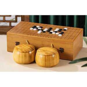 고급 바둑판 세트 미니 기원용 서랍 깡통 대나무 바둑알 포함 원목 접이식 럭셔리