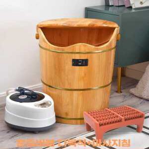 훈증 족욕통 족욕 발마사지 나무통 발 쑥 50cm 세트 족욕기 가정용 마사지 온열 제품