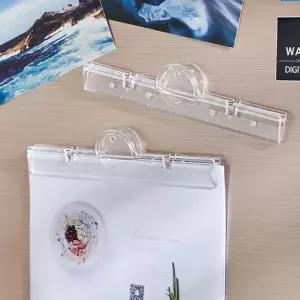 (20cm) 와이드 집게 자석 메모 홀더 투명 게시판 A4/교사/마그네틱/안내판/칠판/교실/문구/마그넷/학원