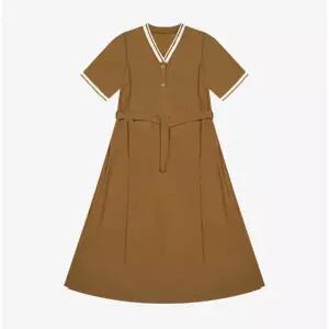 [롯데백화점]씨 배색 V넥 반팔 원피스 SKOAF2542