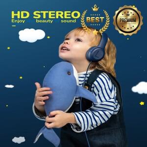 전화 헤드셋 AWATRUE AT2 헤드셋 PC 노트북 학교 유아용 어린이용 마이크 소프트 메모리 귀마개가 포함된 3