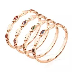 갤러리아 [비앤비골드] 14K 큐티 물고기 행운 탄생석 0.9mm 스톤 반지 모음 12