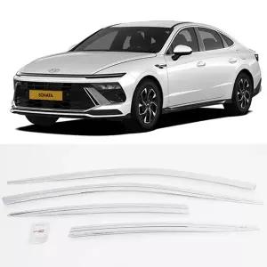 경동 쏘나타 디엣지 택시용 크롬 썬바이저 윈도우바이저 빗물받이