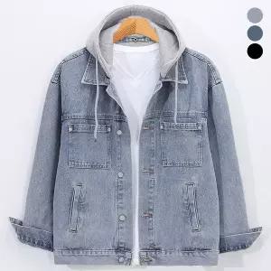 [후앙스]오버핏 후드 탈부착 캐주얼 청자켓 점퍼 GRJP1084