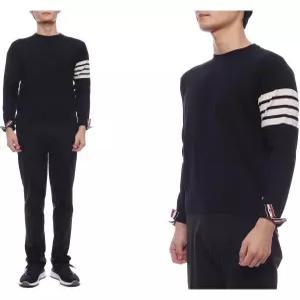 25FW 남성 사선 완장 울 니트 (MKA002A Y1014 415 25F)