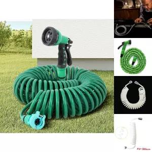 코일 호스 10m 물 호스 연결 스프링 PVC 워터 수도 꼭지/샤워줄/분사/분사기/화장실/청소건/변기/샤워기