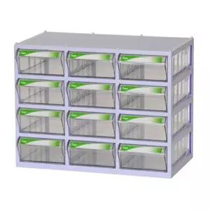 브레인 다용도 소품함 12단/멀티 박스 수납함 서랍 부품 상자 사무용 칸막이 투명 공구 케이스 문