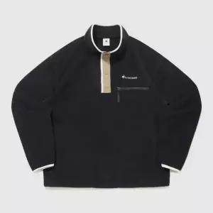 [롯데백화점]르꼬끄 유니 플리스 우븐믹스 루즈 하프집업 QQ423LFSO3_BLK