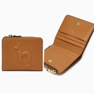 [AK플라자] [헤지스] 브라운 퍼피 엠보 라운드지퍼 반지갑 HIWA6E252W2