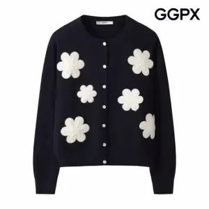 [GGPX] 빅 플라워 뜨개 니트 가디건 (GPAKG010F)