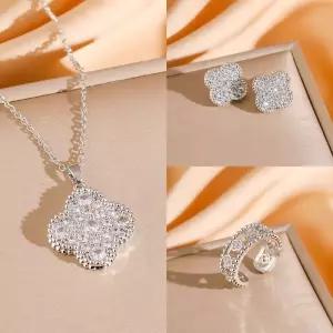 이스테리 큐빅 클로버 목걸이 귀걸이 반지 여성용 행운 선물추천