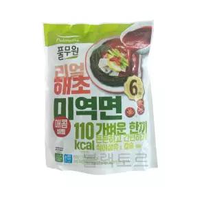 풀무원 리얼해초 미역면 매콤비빔 196.5g x 6개입 해초국수 미역국수