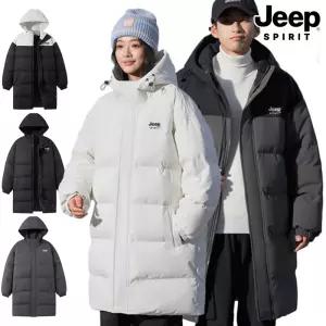 지프 JEEP SPIRIT 남녀공용 롱패딩 미드 렝스 후드 패딩 점퍼 롱점퍼 아웃도어 등산 외출 배색 여성 남성 커플 남자 여자 JP77777