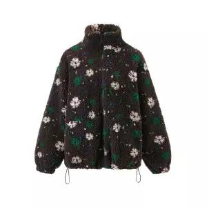 [하프클럽/르샵]플라워 양털 시어링 플리스 집업 퍼 자켓 (DP4JK017A)