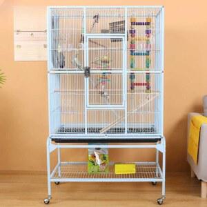 대형 새장 앵무새 이동 이동식 세트 새 철장 사각 나무