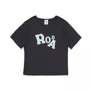 로아드로아 키치도트 크롭 반팔 티셔츠 (차콜) - 멀티 219759