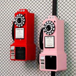 공중전화 소품 엔틱 월아트 복고 액자 서재 전화기