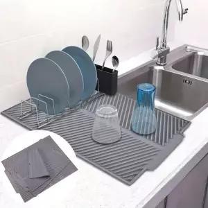 실리콘 드라잉 매트 드라이 설거지 건조 매트/받침대/싱크/식기/논슬립/주방/플레이트/그릇/건조대/받침/패