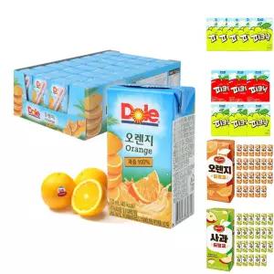 Dole 오렌지 주스 120ml X 32팩/간편/생일파티/여행/소풍/델몬트/드링크/팩음료/파우치/쥬스/음료수/어린이