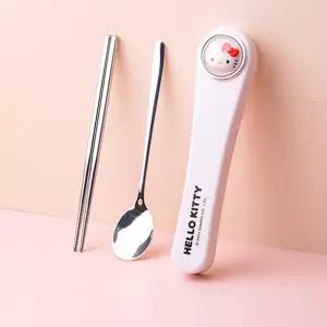 산리오 페이스 수저 케이스세트-헬로키티