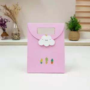 ABM손잡이종이쇼핑백핑크구름소10개(12.5x6x16.5cm)/손잡이/포장/상자/답례품/어린이집/학교/구디백/선물