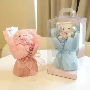 졸업식 꽃다발 학예회 기념일 어린이집 LED 곰인형 꽃다발 로즈베어팡