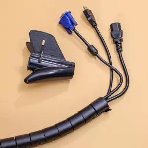 (블랙) 3M 스피드 전선 정리 스네이크 커버 32mm/보호/선정리기/카바/배선/홀더/책상/충전선/덮개/래핑